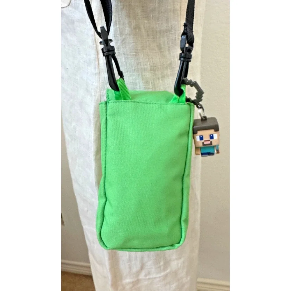 Minecraft Creeper Crossbody Bag Green Shoulder Phone Pouch Steve Charm